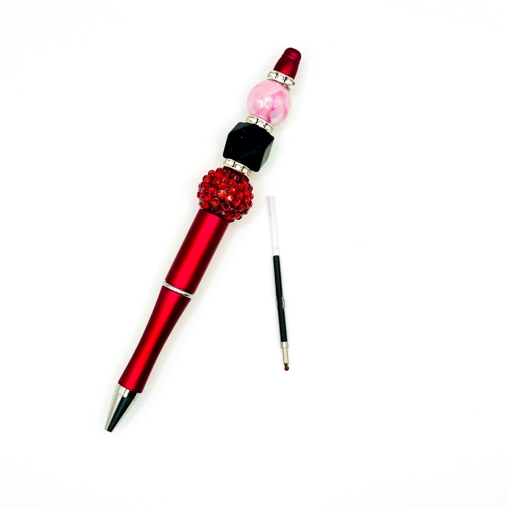 Red and Black Beaded Pen